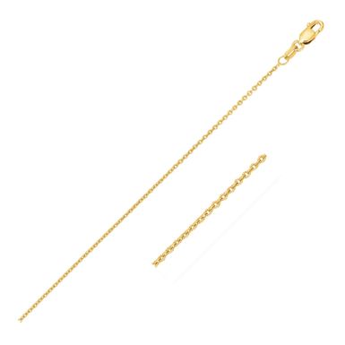 14k Yellow Gold Round Cable Link Chain 1.1mm (18 Inch)