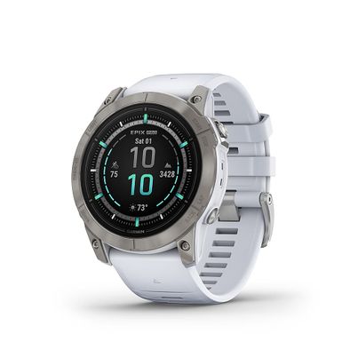 Garmin - epix Pro (Gen 2) Sapphire Edition 51mm Fiber-Reinforced Polymer - Titanium with Whitestone Band