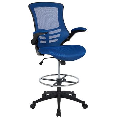 Alamont Home - Kelista Contemporary Mesh Drafting Stool - Blue Mesh