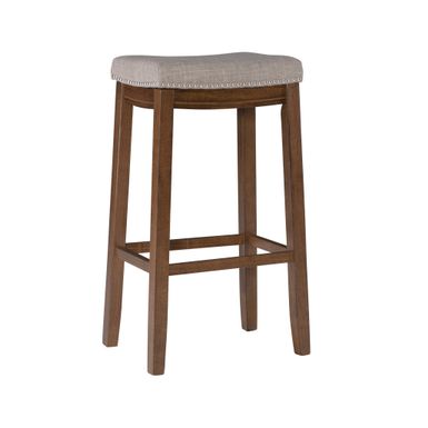 Ansley Backless Upholstered Barstool Rustic