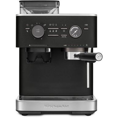 KitchenAid Semi Automatic Espresso Machine with Burr Grinder in Cast Iron Black