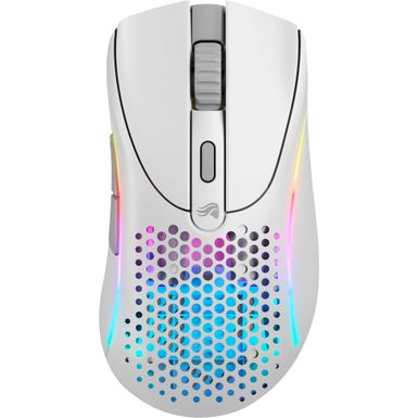 Glorious - Model D 2 Wireless Optical RGB Gaming Mouse with 6 Programmable Buttons - Matte White