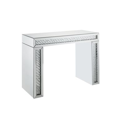 ACME Nysa Vanity Desk, Mirrored & Faux Crystals