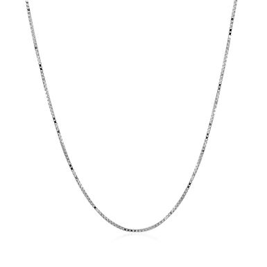 14k White Gold Classic Box Chain 0.7mm (20 Inch)