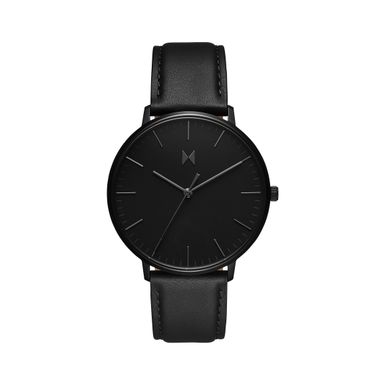 MVMT  - Mens Legacy Slim Panther Black Leather Strap Watch Black Dial