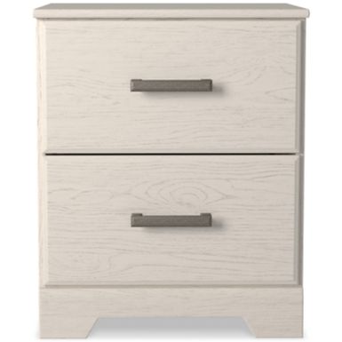 White Stelsie Two Drawer Night Stand