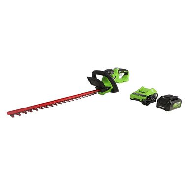 Greenworks - 24-Volt 22-Inch Cordless Hedge Trimmer (1 x 4.0Ah Battery and 1 x Charger) - Black/Green