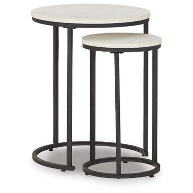 White/Black Briarsboro Accent Table (2/CN)