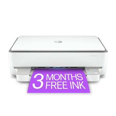 HP - ENVY 6055e Wireless Inkjet Printer with 3 months of Instant Ink Included with HP+ - White