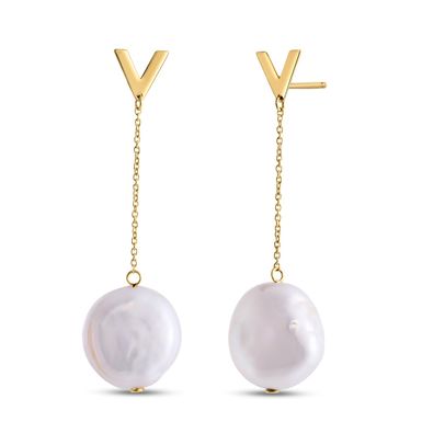 14k Yellow Gold Tesoro Pearl Drop Earrings