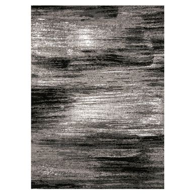 Contemporary Fabric 5' x 7'2" Area Rug in Gray/Black