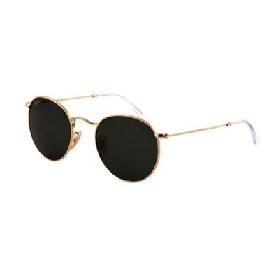 Ray-Ban Round Metal Arista Sunglasses with Green Lenses