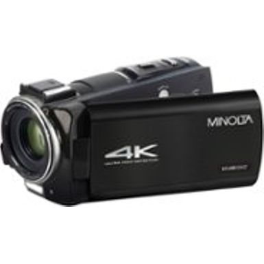 Minolta - MN4K100Z 4K Video 28-Megapixel 10x Zoom Camcorder - Black