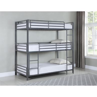 Maynard Metal Triple Twin Bunk Bed Gunmetal