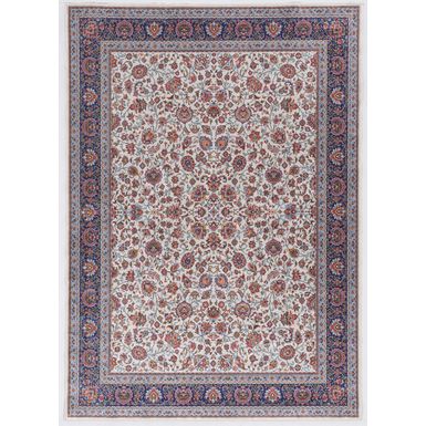 Hiolair Ivory And Blue 5X7 Area Rug