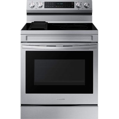 Samsung - 6.3 cu. ft. Freestanding Electric Convection+ Range with WiFi, No-Preheat Air Fry and Griddle - Stainless Steel