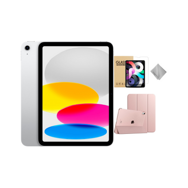 Apple 10th Gen 10.9-Inch iPad (Latest Model) with Wi-Fi - 64GB - Silver With Rose Gold Case Bundle