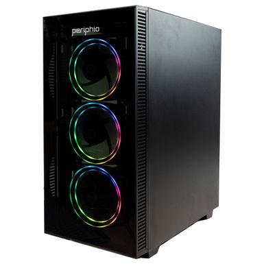 Periphio Blue Gaming PC Tower Desktop Computer, Intel Quad Core i5 3.4GHz, 16GB RAM, 120GB SSD + 1TB 7200 RPM HDD, Windows 10, Nvidia GT1030 Graphics Card, RGB, HDMI, Wi-Fi