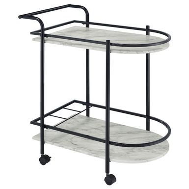 Desiree 2-tier Bar Cart with Casters Black