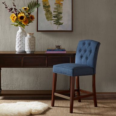 Cruz Tufted Navy Counter Stool