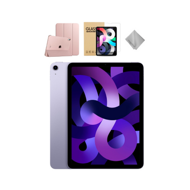 Apple - 10.9-Inch iPad Air - Latest Model - (5th Generation) with Wi-Fi - 64GB - Purple With Rose Gold Case Bundle