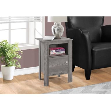 Accent Table/ Side/ End/ Nightstand/ Lamp/ Storage/ Living Room/ Bedroom/ Laminate/ Grey/ Transitional