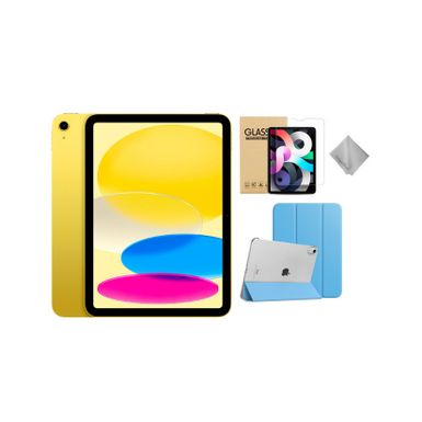 Apple 10th Gen 10.9-Inch iPad (Latest Model) with Wi-Fi - 256GB - Yellow With Blue Case Bundle