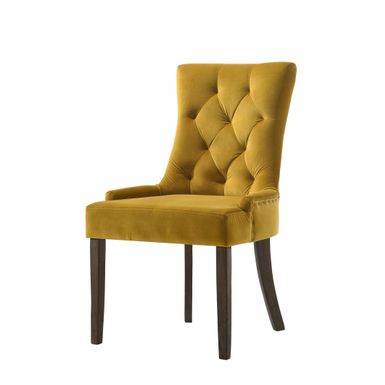 ACME Farren Side Chair (Set-2), Yellow Velvet & Espresso Finish