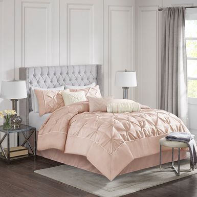 Blush Laurel 7 Piece Tufted Comforter Set King