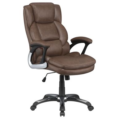 Nerris Adjustable Height Office Chair with Padded Arm Brown and Black