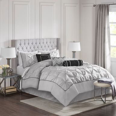 Grey Laurel 7 Piece Tufted Comforter Set Full