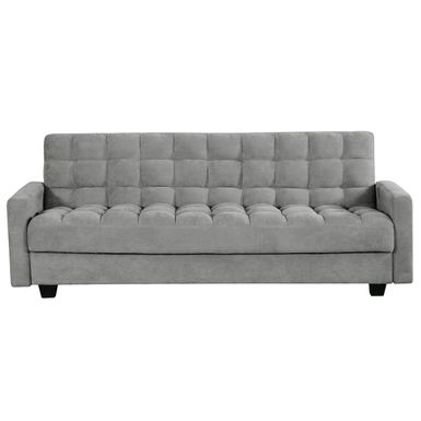 Penelope 85 in. Grey Sleeper Sofa with Storage