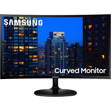 Samsung - 390C Series 24" LED Curved FHD AMD FreeSync Monitor (HDMI, VGA) - Black