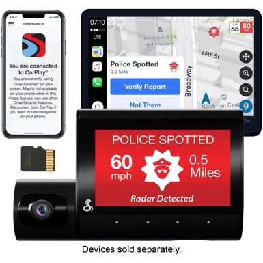 Cobra - SC 220C QHD Dual-View Front & Cabin Dash Cam, works with Apple CarPlay/Android Auto - Black