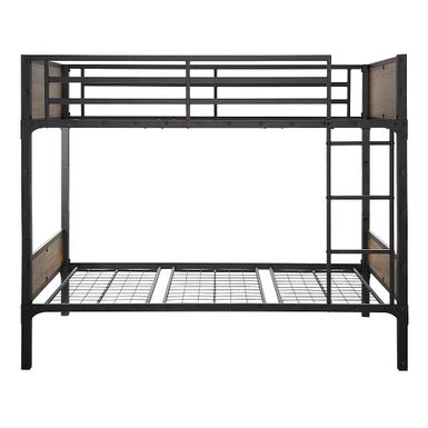 Walker Edison - Rustic Industrial Twin over Twin Wood Bunk Bed