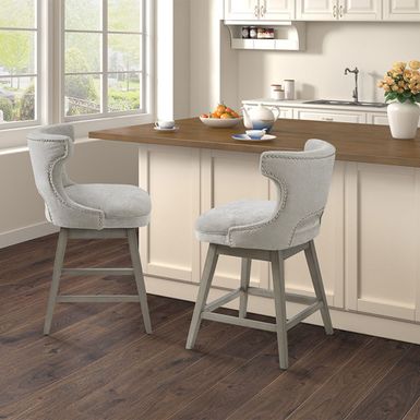 Hadley Light Grey Swivel Counter Stool