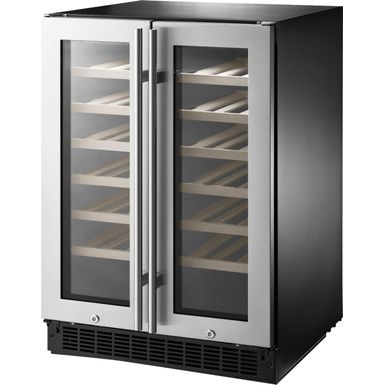 Insignia&trade; - Dual Zone Wine and Beverage Cooler with Glass Doors - Stainless Steel