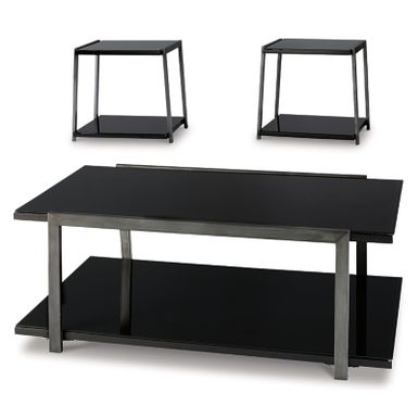 Black Rollynx Occasional Table Set (3/CN)