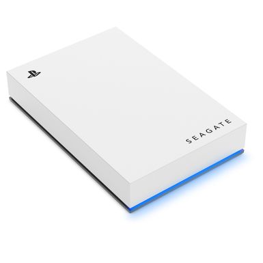 Seagate - Game Drive for PlayStation Consoles 5TB External USB 3.2 Gen 1 Portable Hard Drive with Blue LED Lighting - White