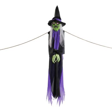 Talking Witch Tree Hugger with Light-Up Eyes for Scary Outdoor Halloween Decoration