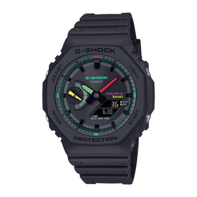 Men's 2100 Black Resin Ana/Digi Smartphone Link Watch w/ Fluoroescent Accents