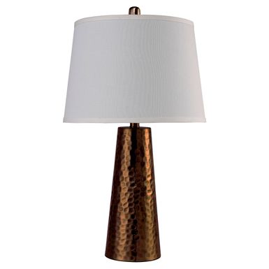 Contemporary Modern Metal and Fabric Table Lamp in Antique Gold