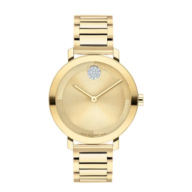 Movado  - Ladies' Bold Evolution 2.0 Gold-Tone SS Watch w/ Crystal Dot Gold Dial