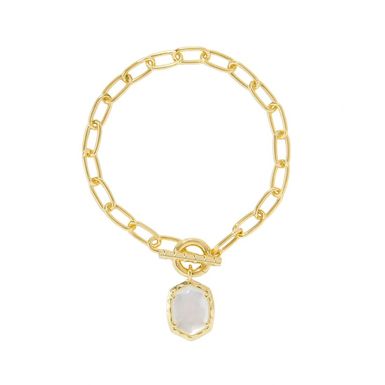 Kendra Scott Daphne Link and Chain Bracelet (Gold/Ivory Mother of Pearl)