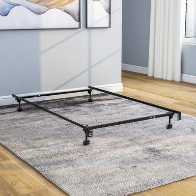 Contemporary Twin/Full Steel Adjustable Bed Frame in Black