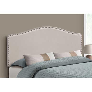 Bed/ Headboard Only/ Queen Size/ Bedroom/ Upholstered/ Linen Look/ Beige/ Transitional