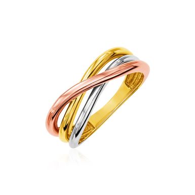 14k Tri Color Gold Twist Style Ring (Size 7)