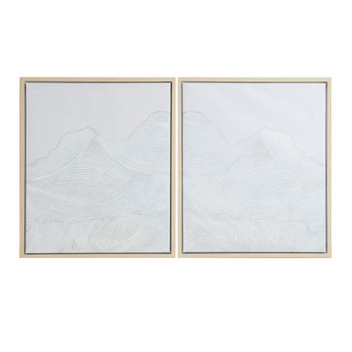 Ivory Desert Serenity Hand Embellished Abstract 2-piece Framed Canvas Wall Art Set See below