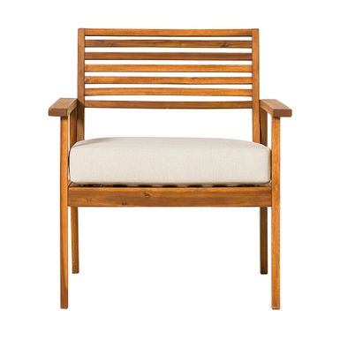 Walker Edison - Modern Acacia Outdoor Lounge Chair - Brown