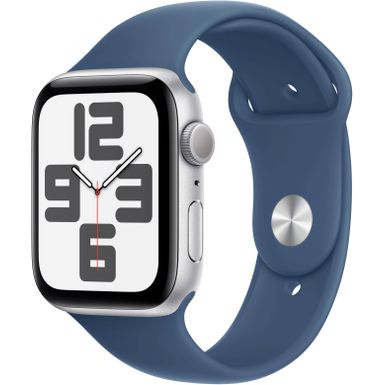 Apple Watch SE 2nd Generation (GPS) 44mm Aluminum Case with Denim Sport Band - M/L - Silver - (2024)